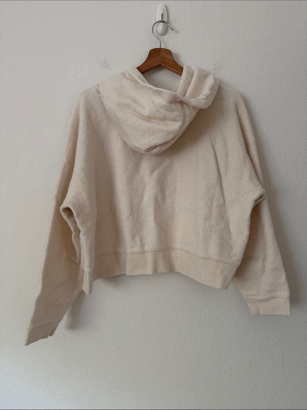 Mollusk California Golden Hour Hooded Cropped Pullover Sweater Size Large Creme - Picture 8 of 12